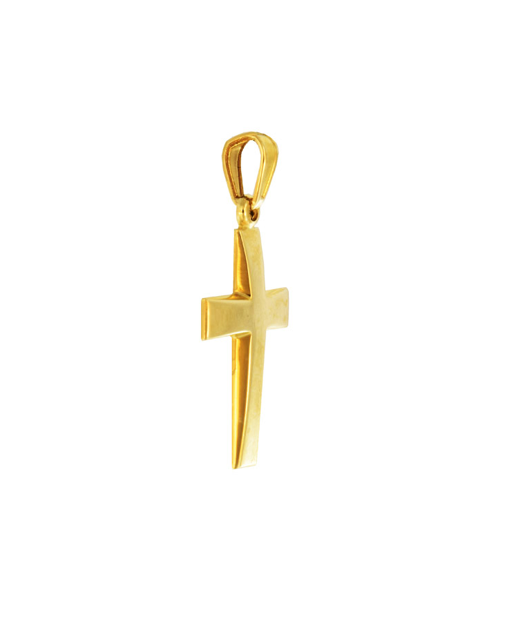 14K Gold Cross Necklace, Yellow Gold Cross Pendant on Gold Chain, Dain –  Shantica Jewelry